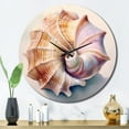 thumbnail image 3 of Designart "Seashell on the Coast II" Animals Oversized Wall Clock, 3 of 5