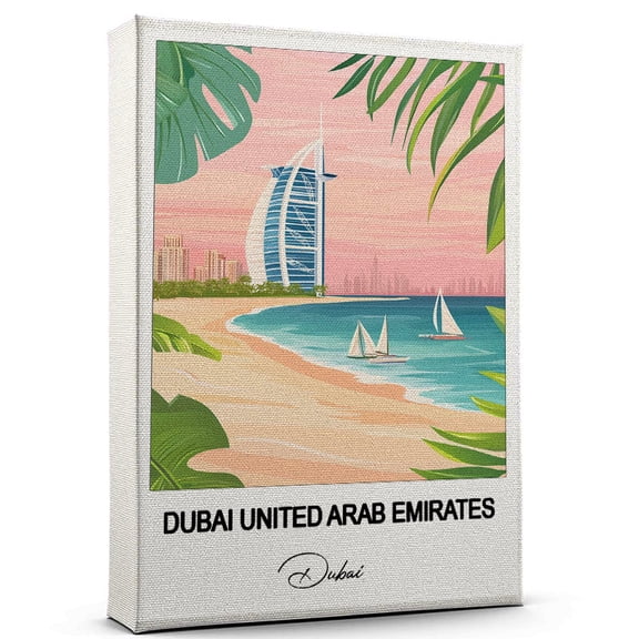 Dubai United Arab Emirates Travel Art Canvas – Modern Wall Art Inspired by Dubai Canvas – Great Gift for Travel Lovers – Ready to Hang