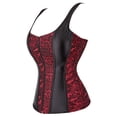 thumbnail image 2 of Women's Corset Tops Overbust Bustier Corset Top For Women Zipper Corset Vest For Women Renaissance Corset Plus Size Red 6XL, 2 of 3