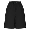 thumbnail image 6 of qolati Bermuda Shorts for Women Knee Length Elastic Waist Drawstring Wide Leg Shorts Classic Fit Summer Casual Beach Shorts with Pockets, 6 of 8