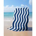 thumbnail image 4 of Navy Blue White Beach Towels Oversized Super Absorbent, Abstract Waves Water Ripple Striped Lightweight Bath Towel Quick Dry Sets For Bathroom/Pool/Rv Camping/Beach Play/Gym Room/Picnic 30"x60", 4 of 8