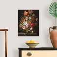 thumbnail image 4 of Great Big Canvas "Still life of roses, lilies, tulips and other flowers in a glass vase"  by Rachel (1664-1750) Ruysch Pink Silver   Wrapped Canvas Print Wall Artwork, 4 of 7