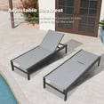 thumbnail image 2 of Iwicker Patio Chaise Sling Lounge Chair Set of 2 Aluminum Outdoor Adjustable Pool Lounge Chairs for Outside, Gray, 2 of 6