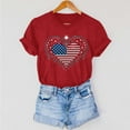 thumbnail image 4 of Cavosen USA Flag Shirts for Women Petite Red White and Blue Short Sleeve Crewneck T Shirts American Flag Graphic Shirts Lady L Patriotic Casual Shirts Independence Day Tunic Tees Patriotic Clothes, 4 of 7