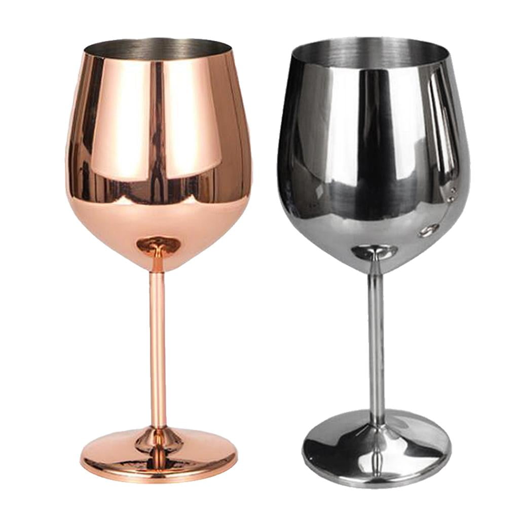 Wine Glasses Goblet Copper Cup Shatterproof 304 Stainless Steel 500ml Decor Chic 