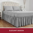 thumbnail image 3 of Mellanni Iconic Collection Ruffled Microfiber Bed Skirt 15" Drop, Twin XL, Light Gray, 3 of 7