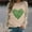 #037-Khaki, variant on St. Patrick's Day T-Shirt Womens Funny Shamrock Printed Sequined Splicing Sleeve Casual Lucky Clover Heart Graphic Tee Tops
