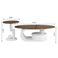 thumbnail image 3 of GZXS Nesting Coffee Table Set of 2 - with Brown Wood Grain Top and White Metal Base, Modern Decorative Center Table w/ 1 Drawer, Geometric Round End Table for Home Decor and Living Space, 3 of 8