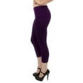 thumbnail image 2 of Vivian's Fashions Capri Leggings - Cotton, Misses Size (Purple, XS), 2 of 3