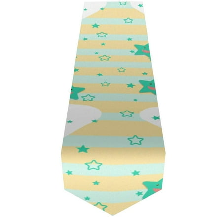 

OWNTA Cute Unicorn on Star Stripes Pattern Elegant Polyester Table Runner Perfect for Your Tables - Dining Table Decoration