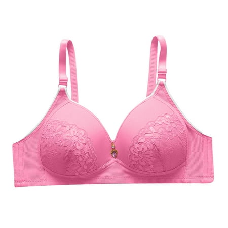 Women Wirefree Bras for Middle-Aged Front Buckle Button Underwear Large Size Bra s Comfortable Without Steel Ring bra Push Up Everyday Bra