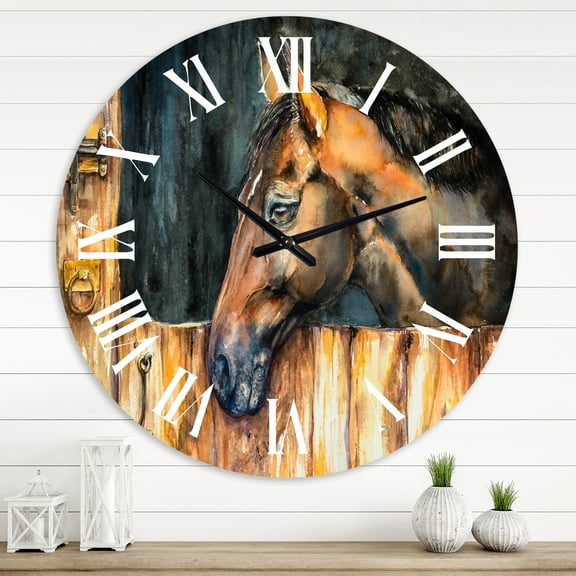 Designart 1 in Farmhouse Wall Clock
