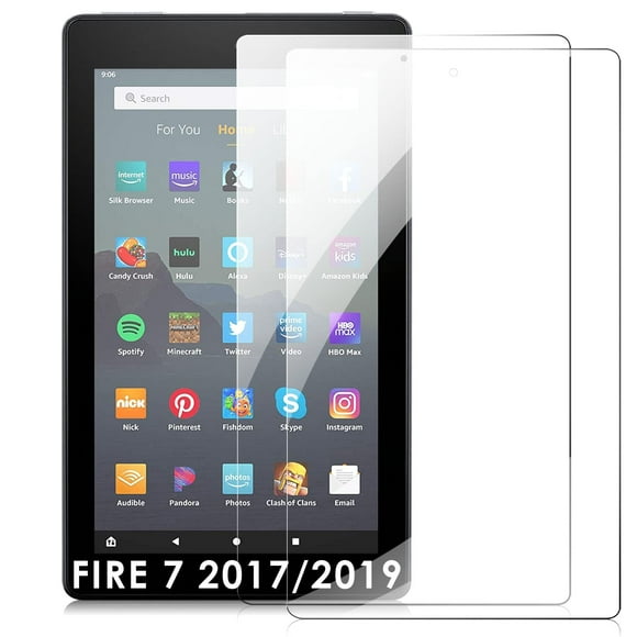 ?2 PACK?Screen Protector for All New Fire 7/ Fire 7 Kids Pro Tablet 7 inch (9th/ 7th Generation, 2019/2017), DETUOSI Ultra Clear/Case Friendly/Touch Sensitive/Bubble Free/Anti-Scratch Tempered Glass