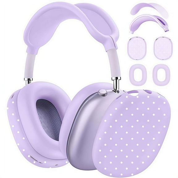 Silicone Protective Case for AirPods Max 2 / AirPods Max, Full Anti-Scratch Cover with Polka Dot Design, Lightweight Accessories, Graduation Gift for Her (Earphones Not Included)