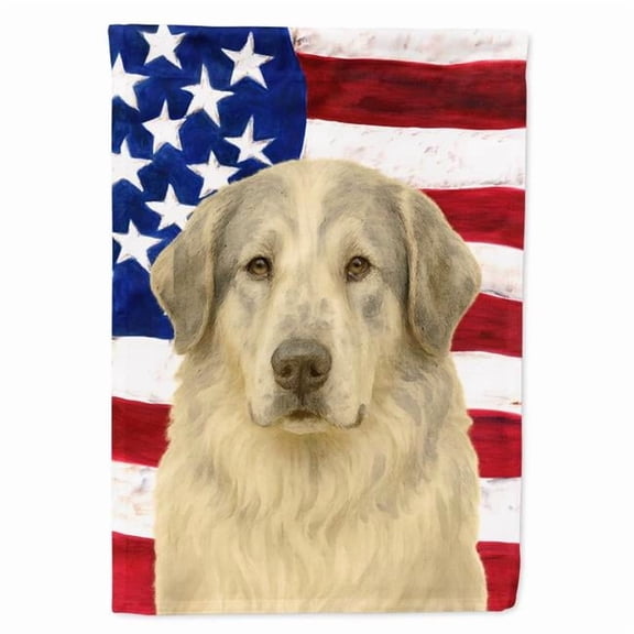 Carolines Treasures WDK6269GF 15.5 x 11.25 in. White with Gray Great Pyrenees American Flag Garden Flag