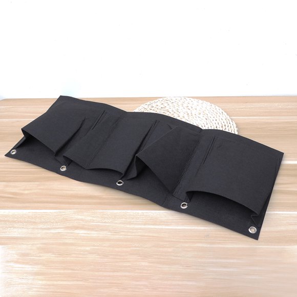 LOLIPPYY 2Ud Bolsa De Plantación De Pared En Fieltro Negro Para Jardín Vertical Con 4 Bolsillos