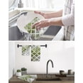 thumbnail image 5 of Sage Green Morocco Kitchen Dish Towels for Drying Dishes Set of 3, Vintage Grey Shabby Chic Plaid Waffle Weave Microfiber Hand Tea Bathroom Towels Quick Dry & Absorbent Towel 15.7x23.6, 5 of 7