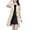 Beige, variant on Women Fall Spring Coat Lapel Cardigan Double Buttons Solid Color Anti-wrinkle Mid Length Long Sleeve Pockets Formal Business Style OL Commute Jacket Trench Coat with Belt