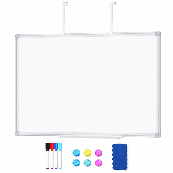 36 x 24 in Magnetic Dry Erase Whiteboard for Door, Adjustable Over-the-Door Hanging Board with Markers, Magnets, Eraser and Tray