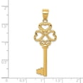 thumbnail image 3 of 14k Yellow Gold Polished 3D Hearts KEY TO MY HEART Charm Pendant, 3 of 3