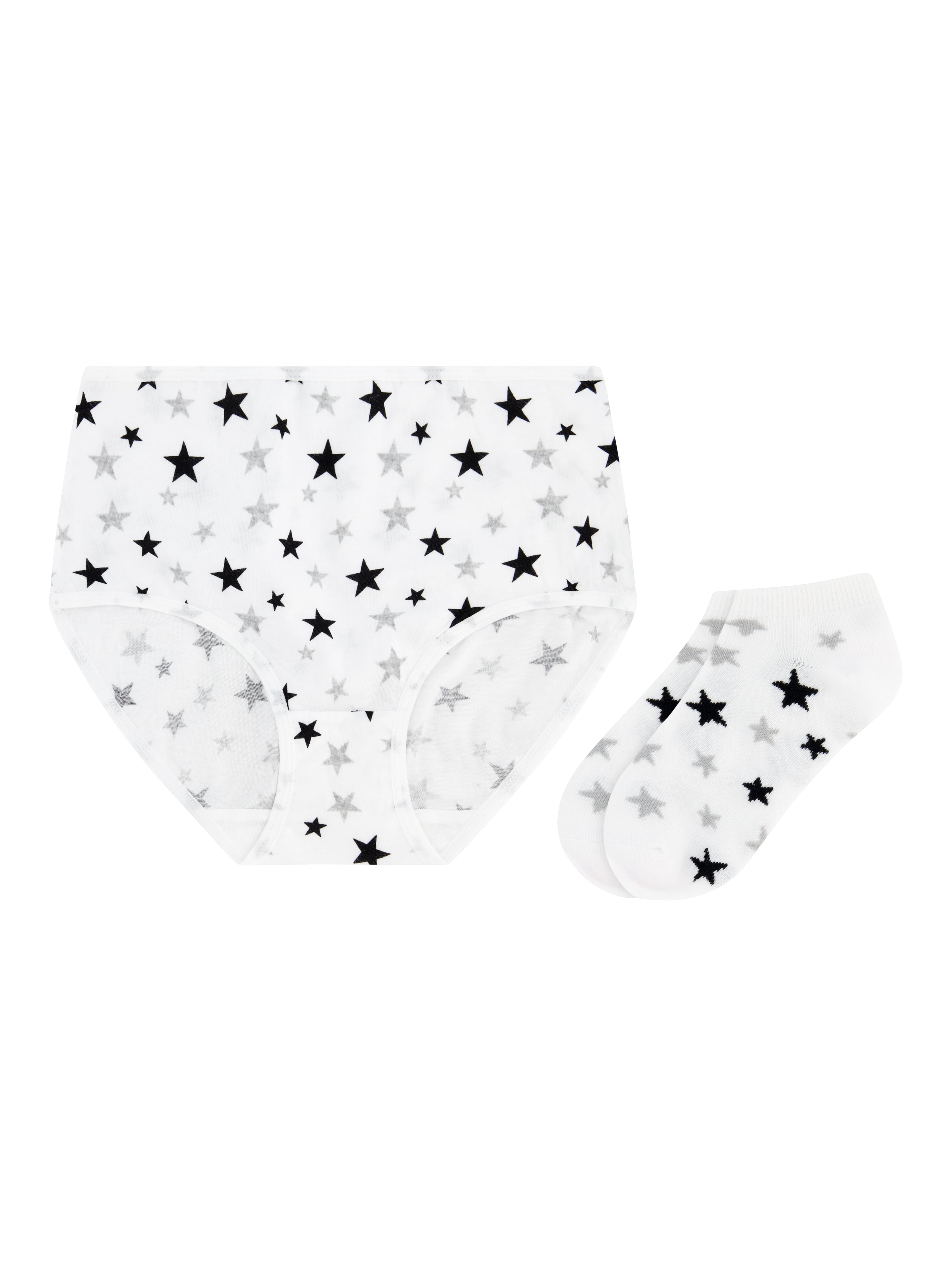 Wonder Nation Girls Cotton Underwear & Socks Bundle, 14-Pack, Sizes 4-16