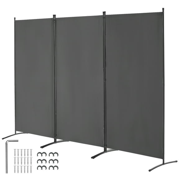VEVOR Room Divider, 3 Panel Room Divider, Folding Privacy Screen and Portable Partition Divider for Room Separation, Freestanding Room Partitions for Office, Bedroom, Study, Grey