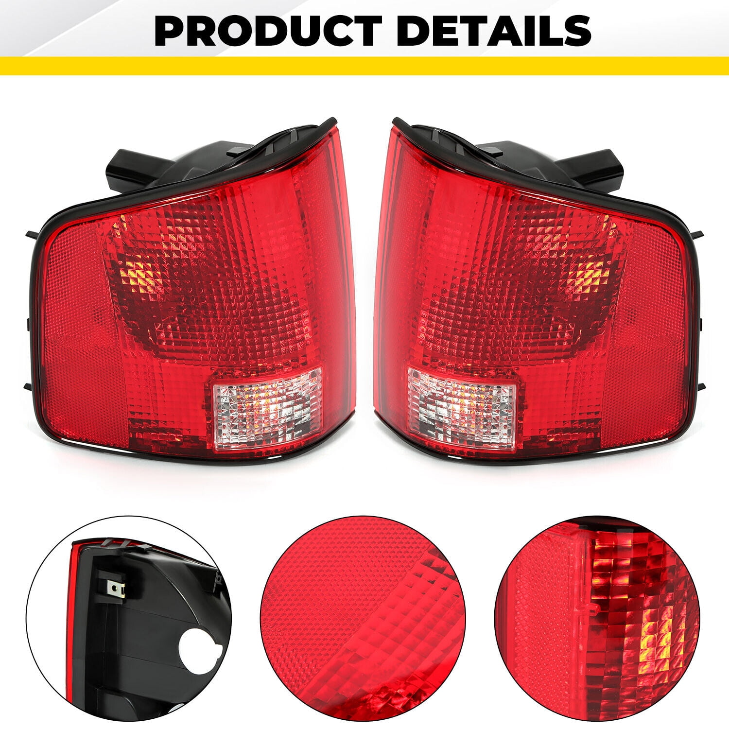 Kojem Tail Light Pair for 1994-2004 Chevrolet S10 96-2000 Isuzu Hombre 94-04 GMC Sonoma Left & Right  GM2800168 GM2801124 GM2800124 Plastic Red Lens