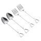 thumbnail image 1 of 4 piezas de accesorios de barra para vajilla, cucharas para revolver, decoración brillante, tenedor para alimentos, pala, acero inoxidable, aperitivo, pudín, 1 of 6