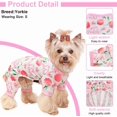 thumbnail image 4 of Dog Pajamas for Small Dogs - Soft Cotton 4-Leg Puppy PJs, Stretchable Breathable Pet Onesie Jumpsuit Sleepwear for Yorkie, Chihuahua, Toy Poodle & Tiny Breeds, Pink Peach XL, 4 of 7
