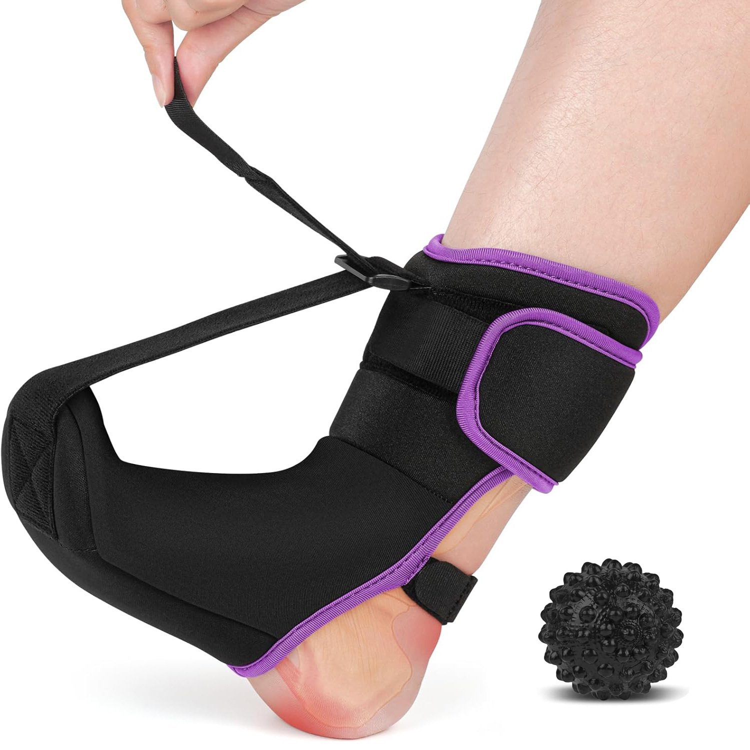 Adjustable Foot Drop Night Splint, Plantar Fasciitis Ankle Brace Support, Breathable Orthotic Foot Stretcher for Men Women, Relief Heel Arch Achilles Tendon Pain, Fits Left & Right Foot