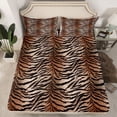 thumbnail image 2 of Homewish Adults Female Men Abstract Animal Zebra Twin Sheet Sets 3pcs,Abstract Gradient Geometric Stripes Twin Fitted Sheet Microfiber,Jungle Wildlife Print Breathable Flat Sheet, 2 of 7