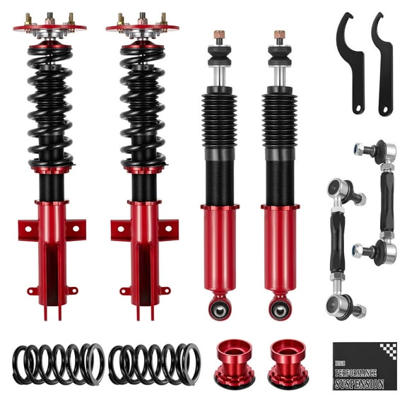 SPEEDWOW Coilovers Kits for 2005-2012 Ford Mustang, 24 Levels Damper Adjustable Coilovers Suspension Kit Shock Absorbers Struts Coilover Lowering Kit,Black