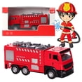 thumbnail image 3 of Gprince Simulation Pull Back Car Engineering Vehicle Fire Truck Environmental Sanitation Alloy Car With Light Music For Kids, 3 of 6