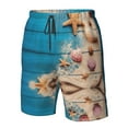 thumbnail image 5 of Disketp Men'S Swim Trunks Hawaiian Breathable Surf Beach Swimsuits Mesh Lining Beach Shorts With Pockets-Shells And Starfish, 5 of 9