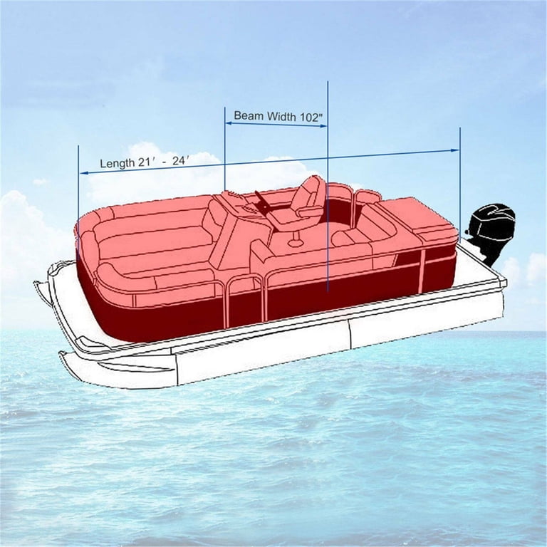 QX Trailerable Boat Cover - Waterproof 210D Marine Grade For V-Hull Runabout 14-16ft