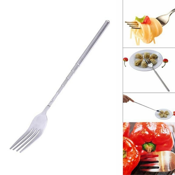 Telescopic Bbq fork for Dinner, Fruit and Dessert, Long Handle, Stainless Steel Cutlery, Stainless Steel fork