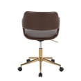 thumbnail image 4 of Carson Carrington  Vallen Adjustable Task Chair with 5-Star Base Espresso Faux Leather/Gold Metal, 4 of 5
