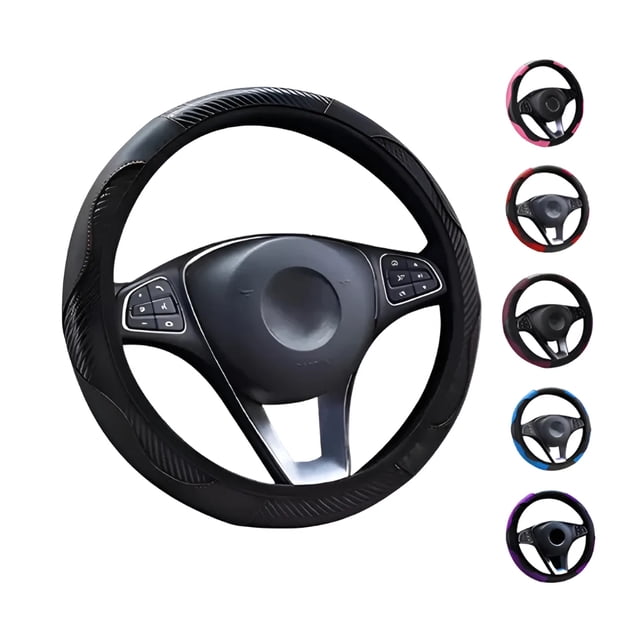 Funda Cubre Volante Deportivo Protector Antiderrapante Auto Modelo Negro