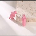 thumbnail image 1 of 1 Pair Cute Animal Bite Earring 3d Clay Animal Ornament Earrings Dinosaur Earring, 1 of 4