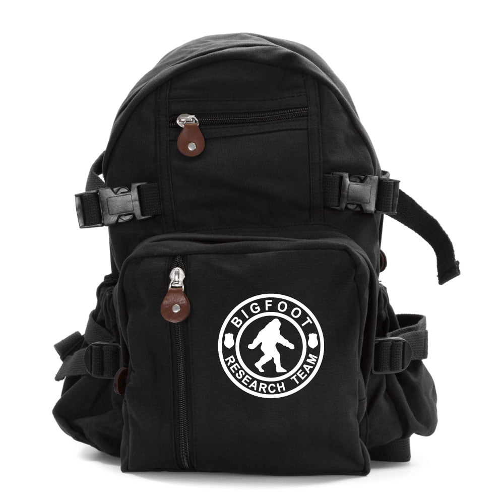 Bigfoot Research Team Army Sport Heavyweight Canvas Backpack Bag 