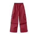 thumbnail image 3 of GYRATEDREAM Girls Cargo Pants Wide Leg Streetwear SweatPants with Pockets Causl Trendy Jogger Trousers 6-14 Years, 3 of 7