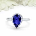 thumbnail image 3 of HeartsAndYou 3ct Natural Sapphire & Diamond Ring Halo Minimalist 100% 14k SOLID White Gold, 3 of 9