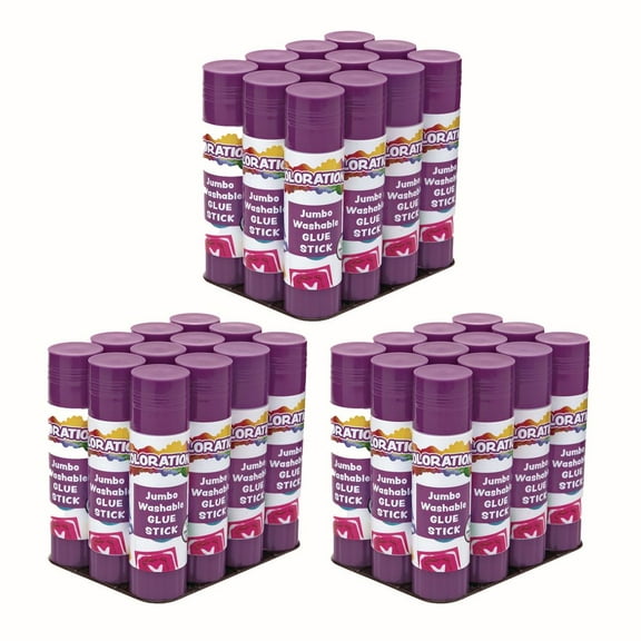 Colorations Jumbo Washable Purple Glue Sticks (1.41 oz each) - Set of 36