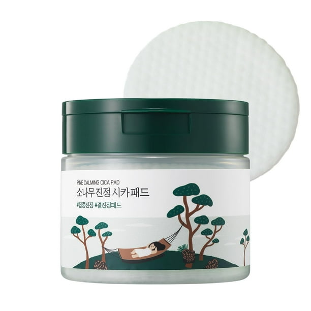 Almohadillas de tóner ROUND LAB Pine Calming Cica, 50 unidades con BHA + LHA