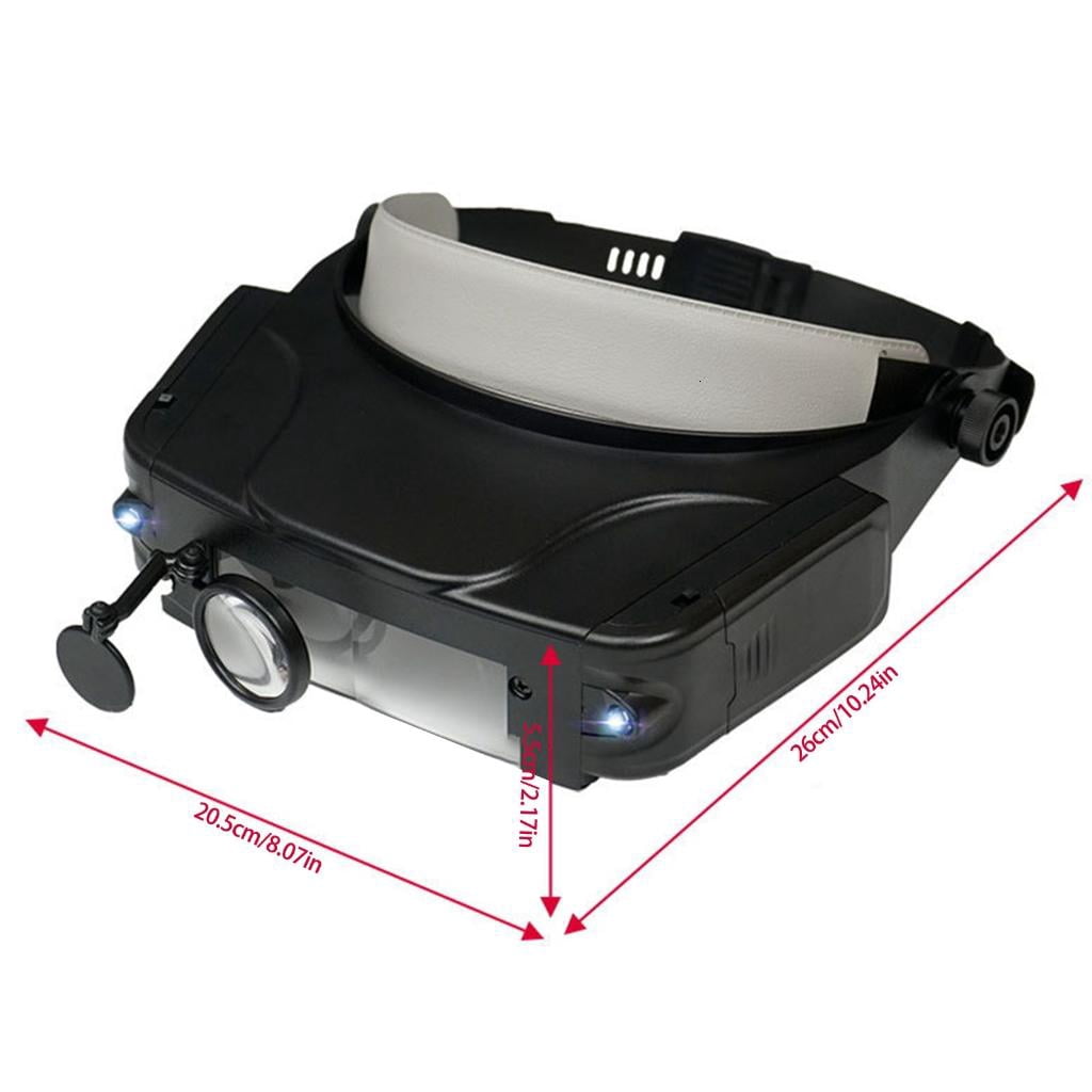 Comfortable Headset Magnifying Glass Providing Multiple Magnifications for Electronics Repair and Model Making