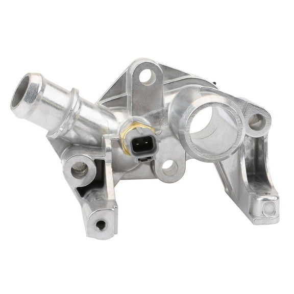 MITZONE Aluminum Engine Coolant Thermostat Housing Assembly Compatible with 2011 2012 2013 2014 2015 2016 2017 2018 2019 Ford Fiesta L4 1.6L Aluminum with temprereture sensor