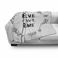 thumbnail image 3 of Dream Soft Flannel Fleece Throw Blanket, Vintage Frame Monochrome Believe in Your Dreams Words Hand Drawn Laurel, Cozy Plush for Indoor and Outdoor Use, 50" x 60", Black and White, by Ambesonne, 3 of 6