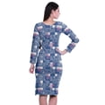 thumbnail image 5 of Moomaya Printed Full Sleeve Bodycon Dress for Women Scoop Neck Side Slit Casual Clothing, 5 of 8