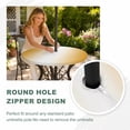 thumbnail image 5 of Round Outdoor Tablecloth with Umbrella Hole and Zipper, Orange Ombre Fitted Table Cover with Elastic Edge for 31-35 Inch, Orange White Gradient Modern Abstract Art Waterproof Patio Tablecoths, 5 of 9