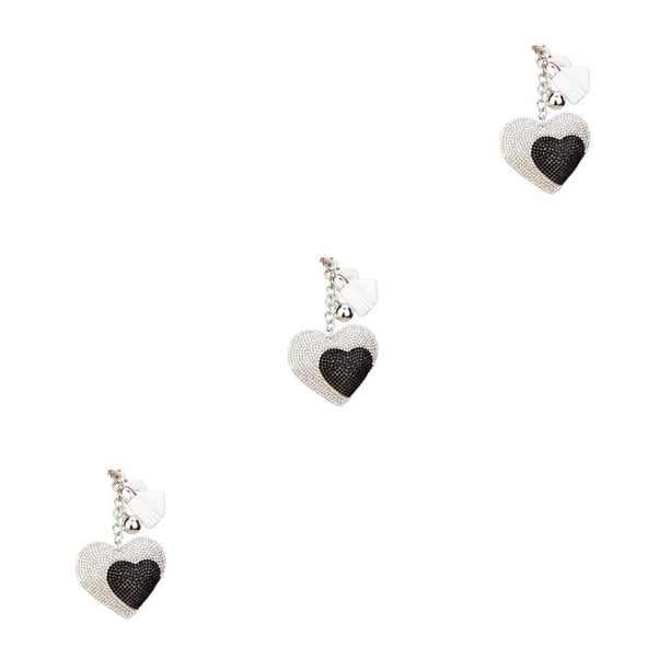 Llavero multiusos Minnieouse cristal corazón artesanía multifuncional niña colgante Blanco